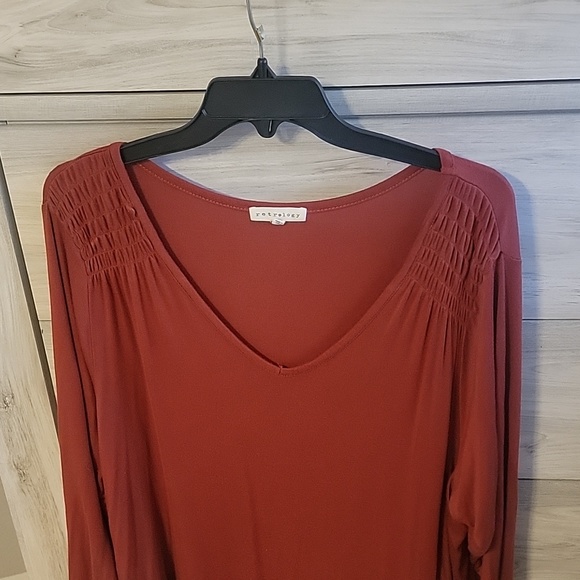 Retrology 3x 3/4 sleeve loose fitting orange soft top - Picture 3 of 4